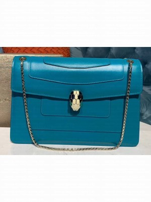 Bvlgari Serpenti Forever 27cm Shoulder Bag Turquoise 2019