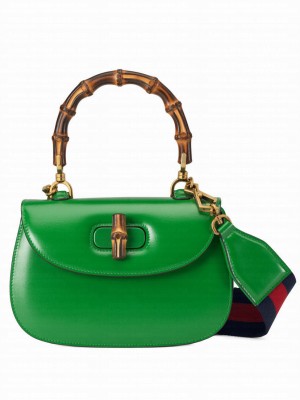 Gucci Small Top Handle Bag With Bamboo 675797 Green
