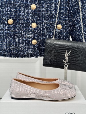 Loewe Toy ballerina in suede and allover rhinestones Pink