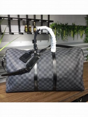 Louis Vuitton Keepall 55 Bandouliere Duffle Bag Damier Graphite Canvas Fall/Winter 2017 Collection N41413, Graphite