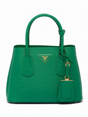 Prada Double Saffiano Leather Mini Bag Green