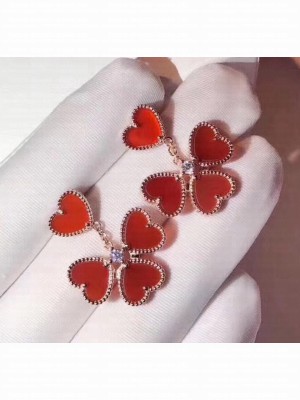 Van Cleef & Arpels Hearts Earrings Red 04 2020 Collection