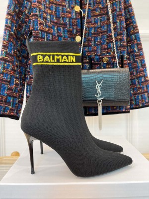 Balmain Women's 9.5cm Skye Stretch Knit Ankle Boots 09