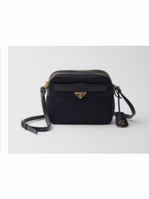Prada Re-Nylon and brushed leather shoulder bag 1BH218 black