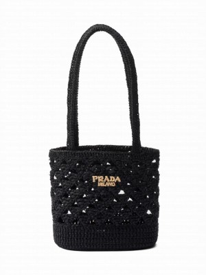 Prada Crochet Tote Bag 1BG494 Black