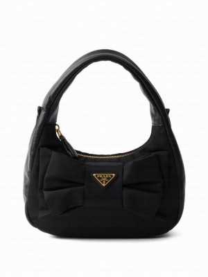 Prada Re-Nylon And Nappa Leather Mini-bag With Bow 1BC241 Black