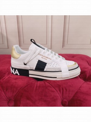 DOLCE & GABBANA UNISEX CALFSKIN 2.ZERO CUSTOM LOW-TOP SNEAKERS WITH CONTRASTING DETAILS 2022 COLLECTION 010