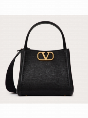 VALENTINO Alltime small grain calfskin bag B0Q26 black