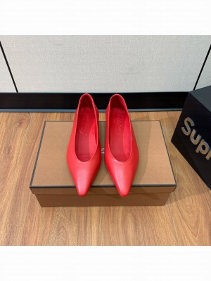 Loro Piana Rebecca Ballerinas Calfskin Red