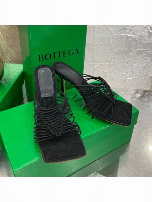 Bottega Veneta Stretch Strap Heel Sandals 9cm Black  2021 Collection