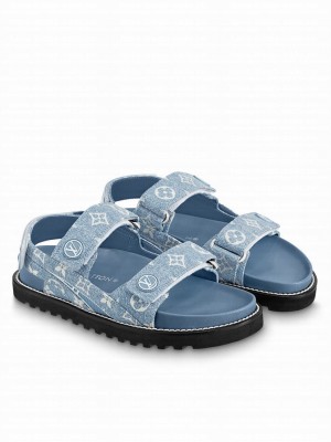 Louis Vuitton Unisex Paseo Flat Comfort Sandal Blue