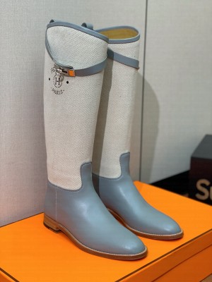 Hermes Women's Jumping Boot Light Blue