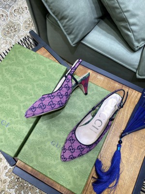 Gucci Women's GG Multicolo canvas sling back Pink 2021 Collection