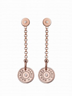 Hermes Women's Gambade Clou De Selle Earrings Red