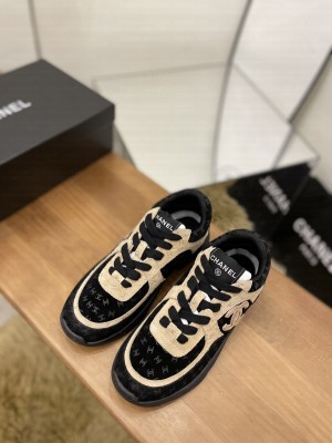 Chanel Women's G39230 Printed Suede Calfskin Sneakers 08