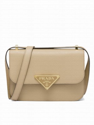 Prada Saffiano Leather Shoulder Bag Apricot