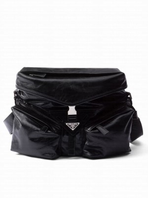 Prada Leather Shoulder Bag 2VD062 Black