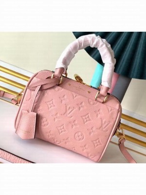 Louis Vuitton Monogram Empreinte Leather Speedy Bandouliere 20 Bag Pink