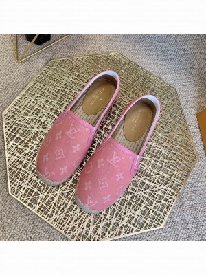 Louis Vuitton Monogram Denim Espadrilles Pink 2021 (For Women and Men) Collection