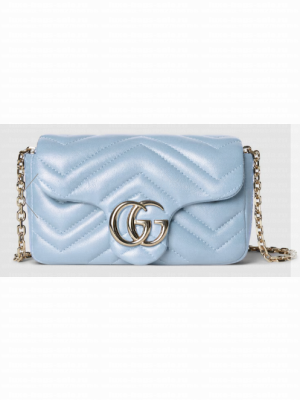 GUCCI GG MARMONT MINI SHOULDER BAG 841290 Light blue