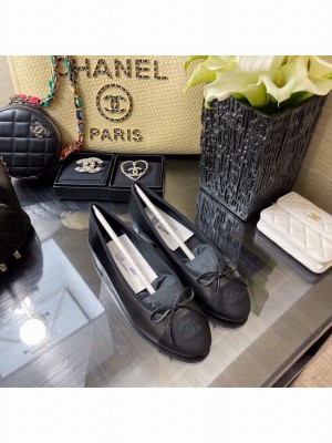 Chanel Ballerina Flats Lambskin Leather Spring/Summer 2021 Collection, Black