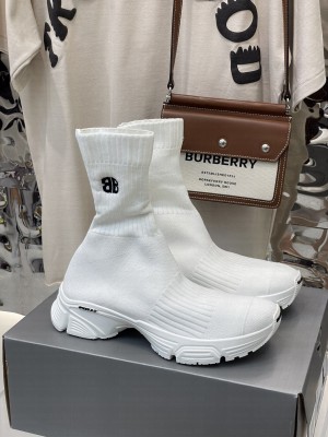 Balenciaga Speed 3.0 Knit Sock Short Boots White 2021 Collection