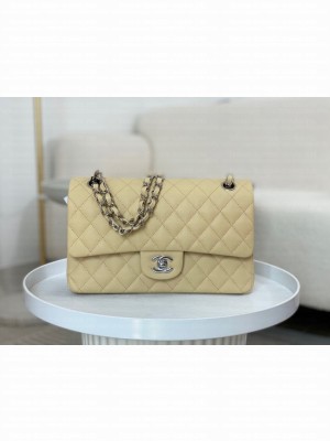 CHANEL CLASSIC 11.12 HANDBAG AS01112 Apricot&Silver Metal