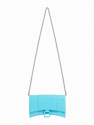 Balenciaga Hourglass Wallet With Chain 6560501 Blue
