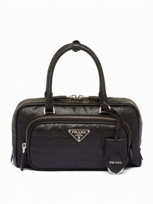 Prada Antique Nappa Leather Multi-pocket Top-handle Bag 1BB099 Black