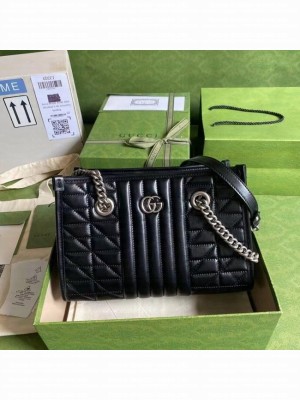 Gucci small leather shoulder bag 681483 black