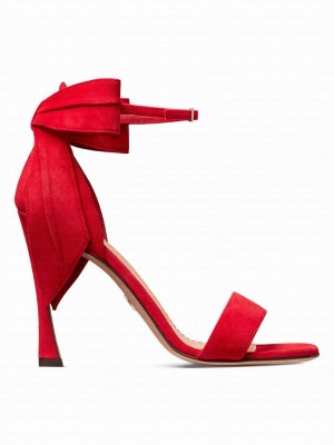 Christian Dior Women's Mlle Dior Heeled Sandal Red