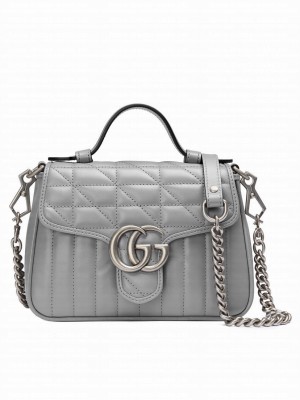 Gucci GG Marmont Mini Handbag 583571 Gray