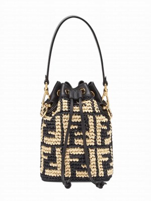 Fendi Mon Tresor Raffia Mini-Bag 8BS010 Black