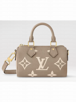 Louis Vuitton Nano Speedy M82890 Tourterelle Gray & Cream