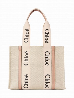 Chloe Medium Woody Tote Bag Pink