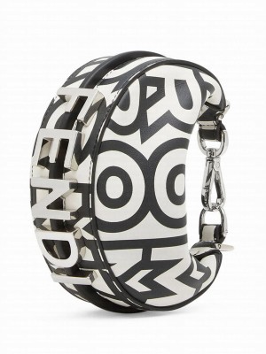 Fendi Nano Fendigraphy Two-tone leather Fendi Roma Capsule Charm 7AS089 Black