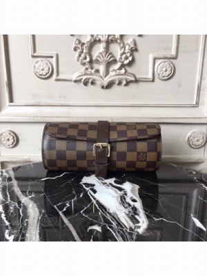 Louis Vuitton 3 Watch Case Bag Damier Ebene Canvas Fall/Winter 2017 Collection N41137, Raisin