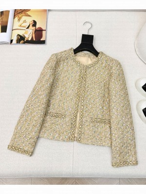 Chanel Women's Tweed Jacket Golden