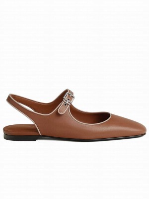 Hermes Women's Kleo Slingback Coffee