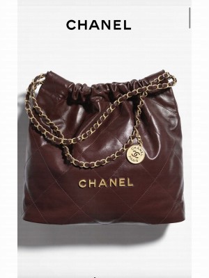 CHANEL 22 MINI HANDBAG AS3260 Dark Brown