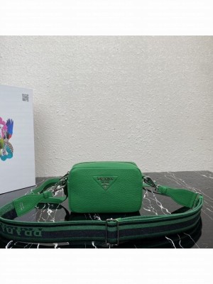 Prada Leather shoulder bag 1BH192 green