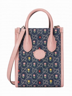 Gucci Mini Tote Bag With Interlocking G Blue
