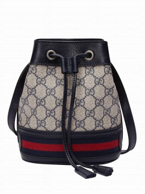 Gucci Ophidia Mini GG Bucket Bag 550620 Dark Blue
