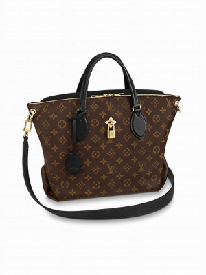 Louis vuitton original FLOWER ZIPPED TOTE MM M44347 black