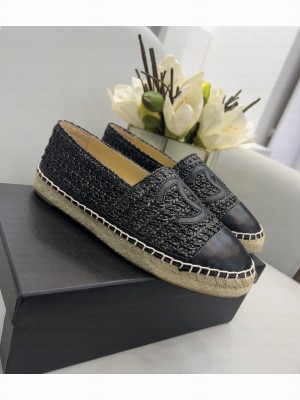 Chanel Braided Fabric Espadrilles G29762 Black 2022 Collection
