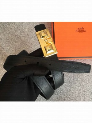Hermes Width 2.5cm Collier De Chien Buckle Belt Black/Gold