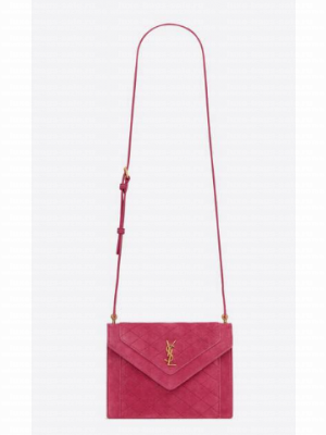 SAINT LAURENT GABY MINI SATCHEL IN SUEDE 685574 MAGENTA PINK