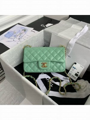 CHANEL CLASSIC 11.12 HANDBAG A01116 Light Green