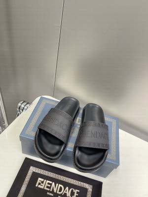 Versace x Fendi Unisex Fendace Flat Slide Sandals 2022 Collection 010