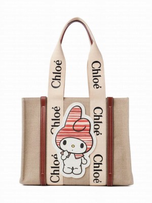 Chloe x My Melody For Medium Woody Tote Bag Coffee